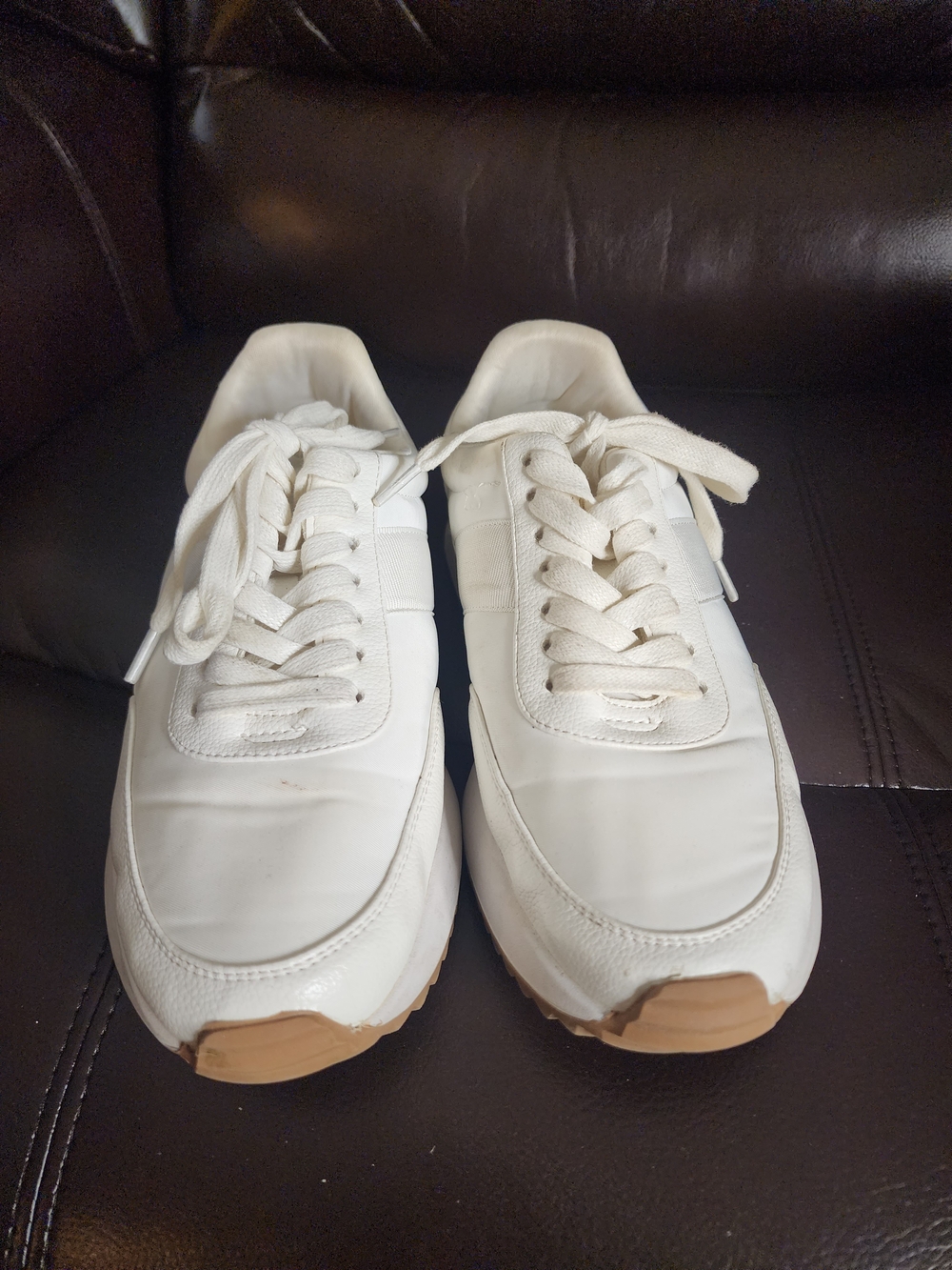 DV by Dolce Vita Breela Retro White Sneakers with Gum Toe Accent